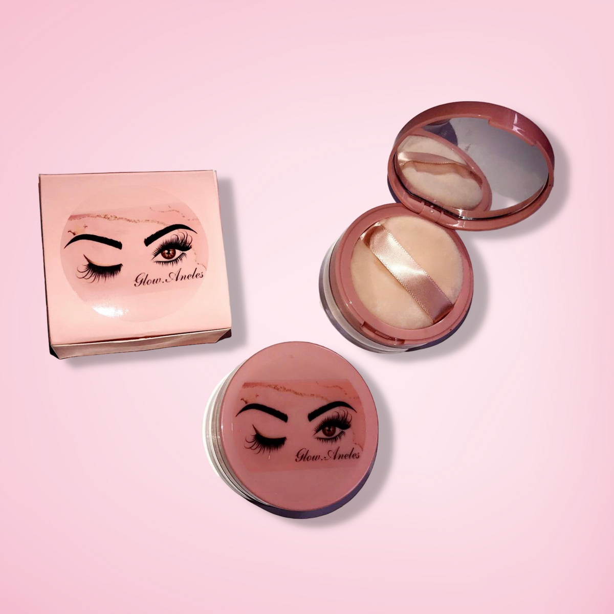 Pink Setting Powder with Mirror