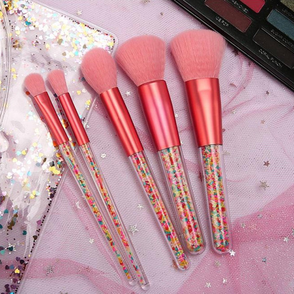 5pc Pink Cotton Candy Brushes